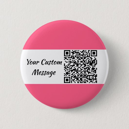 Roze aangepaste QR-code rendy Ronde Button 5,7 Cm (Voorkant)