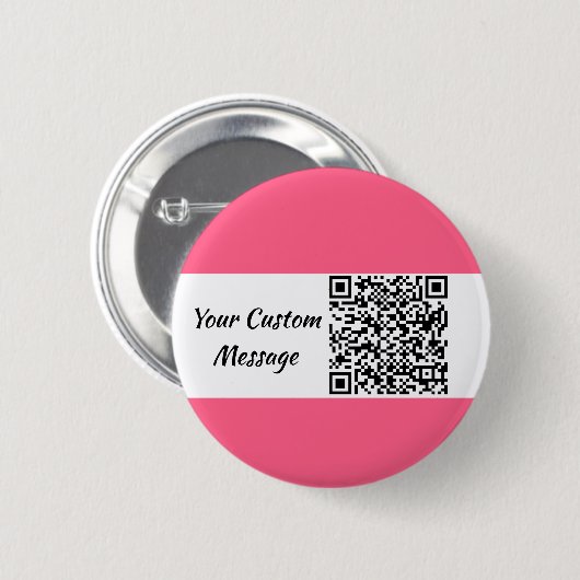 Roze aangepaste QR-code rendy Ronde Button 5,7 Cm (Voorkant /achterkant)