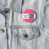 Roze aangepaste QR-code rendy Ronde Button 5,7 Cm (In situ)