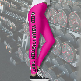 Roze aangepaste tekst Persoonlijke Leggings Design