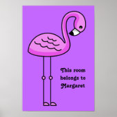 Roze aangepaste tekst voor Flamingo en poster voor (Voorkant)