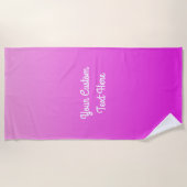 Roze aangepaste teksthanddoek voor verlopen strandlaken (Voorkant)