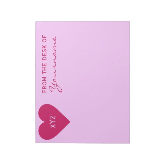 Roze aangepaste Valentijn voor hart, blocnote (Linkerzijde)
