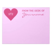 Roze aangepaste Valentijn voor hart, blocnote (Voorkant)