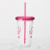 Roze aangepaste verpleegster Stethoscoop Heart Lif Acryl Drinkbeker (Rechts)
