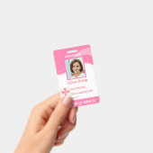 Roze aangepaste werknemersbeveiligings-ID, logo, s Badge (Handheld)