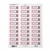 Roze aangepaste Zebra Stripes Return-adreslabels Etiket (Full Sheet)