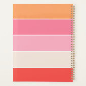 Roze Aangepaste Zomer Kleurenblok Strepen Planner (Achterkant)