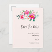 roze aanjager Bouquet opslaan Datum Uitnodiging Briefkaart (Voorkant / Achterkant)
