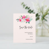 roze aanjager Bouquet opslaan Datum Uitnodiging Briefkaart (Staand voorkant)