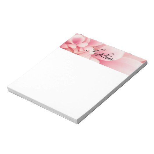 Roze aanjager en zwarte scriptnaam notitieblok (Linkerzijde)