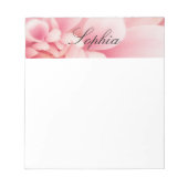 Roze aanjager en zwarte scriptnaam notitieblok (Voorkant)