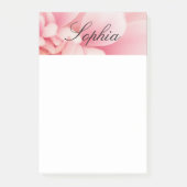 Roze aanjager en zwarte scriptnaam post-it® notes (Voorkant)