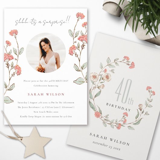 Roze aanjager Foto verrassend om het even welke le Bedankkaart