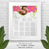 Roze aanjagerGrafiektabel Nummer alfabetisch Poster