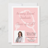 Roze aankondiging Afstuderen van de zuringsschool (Voorkant)