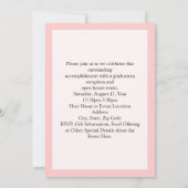 Roze aankondiging Afstuderen van de zuringsschool (Achterkant)