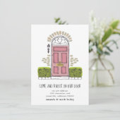 Roze aankondiging van het verplaatsen van deuren (Staand voorkant)