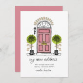 Roze aankondiging van het verplaatsen van deuren (Voorkant / Achterkant)