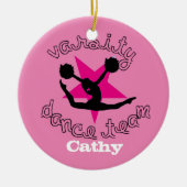 roze, aanpasbare dansteamornament keramisch ornament (Voorkant)