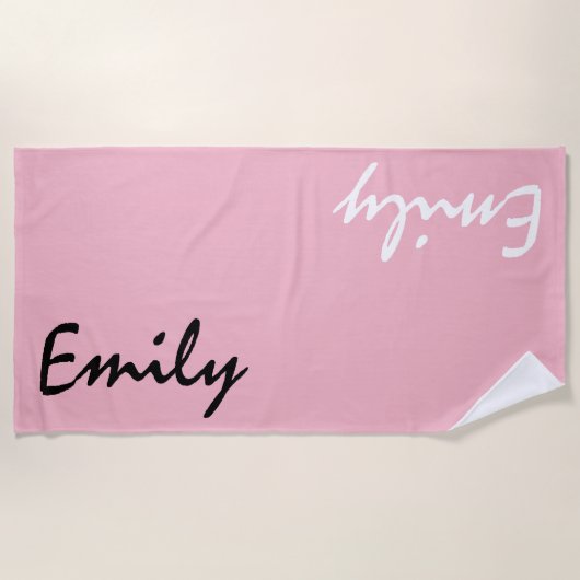 Roze aanpasbare handdoek (Voorkant)