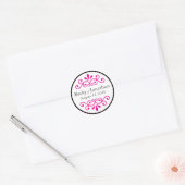 Roze aanpasbare monogram sticker (Envelop)