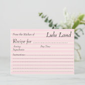 Roze Aanpasbare Receptkaart (Staand voorkant)