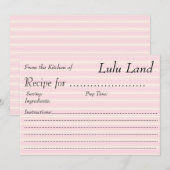 Roze Aanpasbare Receptkaart (Voorkant / Achterkant)