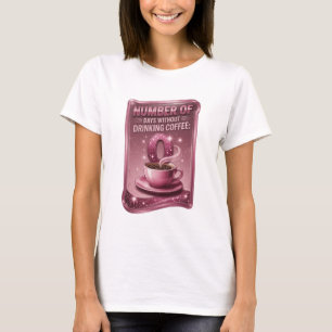 Roze AANTAL DAGEN ZONDER COFFIE TE DRINKEN 0 v3 T-shirt