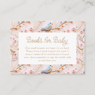 Roze aanvraag voor een Baby shower van Floral Girl Informatiekaartje