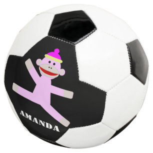 Roze aap gepersonaliseerd voetbal