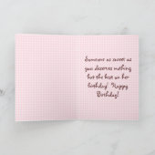Roze aap verjaardag kaart (Binnen)