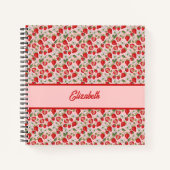 Roze aardbei Aangepast Cottcore Notitieboek (Voorkant)