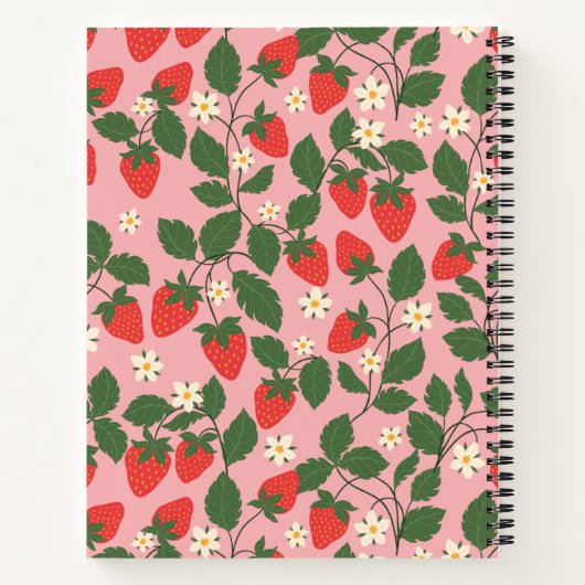 roze aardbei Aangepaste huwelijksplannen Notitieboek (Achterkant)