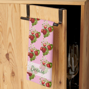 Roze Aardbei Aardbeien Landelijk Theedoek