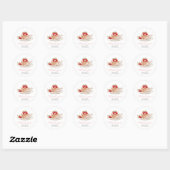 Roze Aardbei Baby Brunch Bedankt Ronde Sticker (Vel)