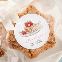 Roze Aardbei Baby Brunch Bedankt