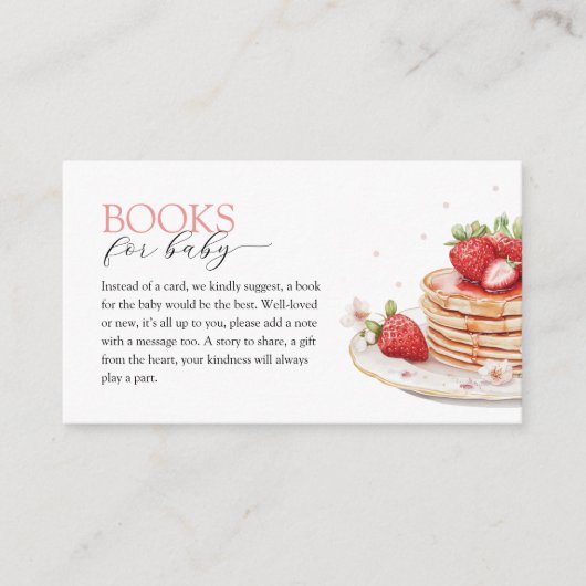 Roze Aardbei Baby Brunch Boeken voor Baby Informatiekaartje (Voorkant)