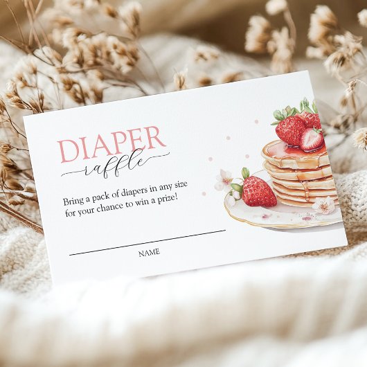 Roze Aardbei Baby Brunch Luier Raffle Informatiekaartje