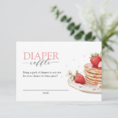Roze Aardbei Baby Brunch Luier Raffle Informatiekaartje (Staand voorkant)