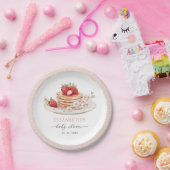 Roze Aardbei Baby Brunch Papieren Bordje (Feest)