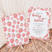 Roze Aardbei Baby Shower Kaart