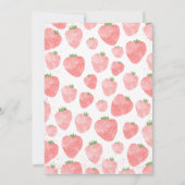 Roze Aardbei Baby shower Kaart (Achterkant)