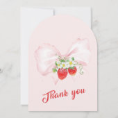 Roze Aardbei Babyshower Uitnodiging Sjabloon (Achterkant)