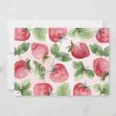 Roze aardbei Berry First 1st Birthday Party Kaart (Achterkant)