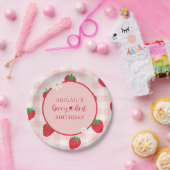Roze Aardbei Berry Sweet Birthday Paper Bord (Feest)