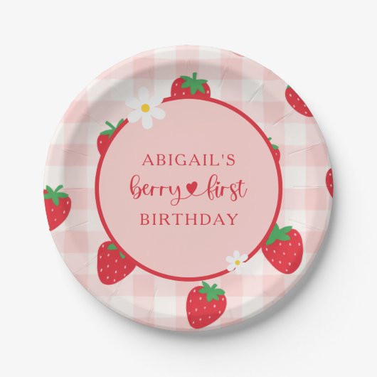 Roze Aardbei Berry Sweet Birthday Paper Bord (Voorkant)