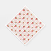Roze Aardbei Berry Sweet Gingham Party Servet (Hoek)