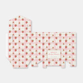 Roze aardbei bessen zoete gingham Baby shower Bedankdoosjes (Uitgevouwen)