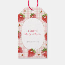 Roze aardbei bessen zoete gingham Baby shower
